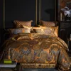 Bedding Sets Luxury Gold Europe Europa Conjunto de Casamento Jacquard e Egípcio Tampa de Tampa de Tampa de Tampa de Bordado de Bordado de Cama Poupanha Poupa de Administração