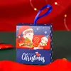 Boîtes à biscuits et bonbons de noël avec rubans, coffret cadeau, motifs d'éléments de noël, décor pour cadeaux de fête du réveillon de noël, MJ0814