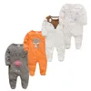 Rompers Kavkas Baby Boy 3/4 PCS 100% katoenen coole beren afdrukken Born Girls kleding lange mouw zomer 0-12 maanden jumpsuit 220919