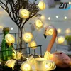 Strings 2M/3M/4M/5M/10M Battery Operated LED Rose Flower Christmas Holiday String Lights For Valentine Wedding Decoration