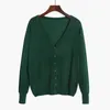 Women s Knits Tees Female Coat Tops Knitted Long Sleeve V Neck Solid Color Loose Size 3xl 6xl Casual Crochet Woman Cardigan Sweater 220919
