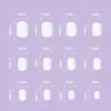 False Nails High Quality Glossy Short Taro Purple French Press On For Women Girls Removable Save Time Finished Piece