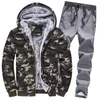 Men's Tracksuits Large Size M-5XL Winter Men Set Plus Velvet Sporting Suit Warm Thickened Sportswear Sweatsuit Two Piece Outfit Sets