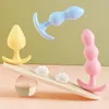 Itens de beleza TleMeny 3pc Jelly Butt Plugs Ease-in-Anal Plugs Conjunto de treinamento Esferas expansíveis para iniciantes Estimulador macio