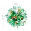 Dekorativa blommor St Patrick's Day Wreath Handgjorda inspirerade plasthängen utomhus hängande dekor girlander vardagsrum Drop Ornament