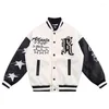 Men's Jackets Hip Hop Varsity Jacket Gothic Letters Pearl Embroidery Mens Bomber Coats Winter Streetwear Oversized Baseball Unisex