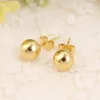 Whole Stud 10mm Ball Earring 18 K yellow Fine Gold Shape Classic Design Earrings For Women Jewelry288v46239386910969