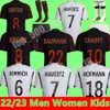 2022 Jerseys de futebol Germanys Home Away Hummels Kroos Werner Muller Futebol Camisa Gotze Sanea Khedira Reus alemão 22 23 Mens mulheres Kit Kit Uniforme