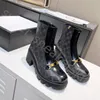 Nya kvinnor Martin Boot Designer Boots Fashion High Heels grova klackar som inte slipper vinterskor med låda storlek 35-42