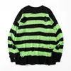 Mens truien zwarte streep vernietigde gescheurde trui dames pullover gat gebreide jumpers oversized sweatshirt harajuku lange mouwen tops 220919