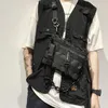 Saco de peito tático funcional para moda unissex Bullet Hip Hop Vest Streetwear Bag Woman Woman Black Wild Rig Smags