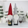 Neue Weihnachtsgeschenktüte Dekorationen Weihnachtsmann Tasche Weinglas Flaschenset Weihnachten Champagner Dekoration Weintasche RRE14827