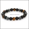 Brins perlés 8 mm bracelet de perle à la main pour hommes créateurs de mode Natural Stone Chakra Yoga Energy Elastic Bijoux Gift Dro Dhxel