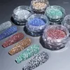 Glitter per unghie 1 scatola di polvere riflettente argento fluorescente brillante polvere di pigmenti cromati manicure decorazione artistica