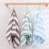 Coral Fleece Wipe Faces Towel Stripe Soft Wiping Hands Towels Men Women Clean Facial Towel Hanging Absorbent Face Wash Rag BH7597 TYJ