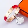 Brand Bracelet for Women Charm Stainless Steel Trendy Luxury h Enamel High Version Gift Jewelry1423015