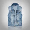 Gilet da uomo Gilet di jeans da uomo Giacca da uomo senza maniche Gilet casual da uomo Primavera Jean Cappotto strappato Slim Fit Giacca da uomo Cowboy Gilet Homme 6XL 220919