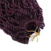 14 Inch Senegalese Twist Crochet Hair Purple Ombre Braiding Hair Wave Ends 35 strands/pcs Synthetic New Style Thin Crochet Braids Jumbo Bundles LS24