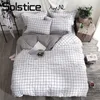 Sängkläder sätter Solstice Home Textile Black Lattice Däcke Cover Pudowcase Bed Sheple Simple Boy Girls Set Single Twin Double Beds 220919