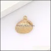 Charms Fashion Shell Pendant för halsbandsarmband örhänge Guldpläteringslegering Charm Diy Jewelry Making Accessory Drop Delivery 2021 F DH26F