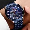 Wallwatches Lige Fashion Mens Watches de acero inoxidable Top Marca Luxury Sport Cronograph Quartz Withwatch para hombres Masculino 220916
