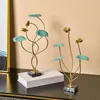 Objetos decorativos Figuras Acessórios para decoração de casa chineses Ornamentos de folhas de lótus Planta criativa Planta Shape Home Decor 220919