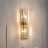 Nordic Golden Luxury wall lamp Indoor Crystal for Living Room Bedroom Bedside Crystal Simple Led