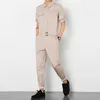 Pantalones para hombres 2022 modas de algodón de algodón para hombre Cargo casual de carga holgada holgada de manga larga monos de trabajo con chaqueta traje de trabajo