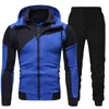 Men's Tracksuits Men Set Spring Autumn Long Sleeve Hoodie Zipper Jogging Trouser Patchwork Fitness Run Suit Casual Clothing Sportswear 220919