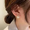 Metall Zirkon Splice Geometrische Perle Gold Farbe Stud Ohrringe Party Mädchen Neue Einfache Zubehör Für Frauen Mode Schmuck