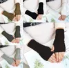 Guanti senza dita da donna Guanti mezze dita caldi invernali Guanti con maniche a braccio in maglia intrecciata DE771