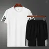 Men's Tracksuits Summer Tam camiseta e shorts Conjunto de homens 4xl Imprimir casual masculino de roupas esportivas calças de moletom sorda