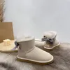 Kid Parent-child Short boot Designer sheepskin snow Boots cream color platform thin breathable light shoes Leather top fashion Genuine Woman shoe with box1 size 35-40
