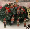 Décorations de Noël avec corde suspendue Noyer Soldat Casse-Noisette Marionnette Fournitures Cadeau pour enfant Ornements Arbre de Noël Décor SN4693