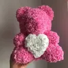 Dekoracja imprezy Drop 2540 cm Teddy Rose Bear Sztuczne kwiaty dla kobiet walentynki ślub świąteczny pudełko na prezent domowy 220919