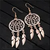 Dangle Lustre Diamant Creux Dream Catcher Boucles D'oreilles Pour Femmes Élégant Plaqué Or Plume Dangle Longue Mode Dames Jewelr Dhmhj