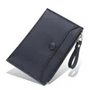 Portfele skórzany portfel damski Kobieta moda krótka hasp Money Bag Zipper Monety Pocket Student Prosty wielokarta Slim Solid Mini torebka