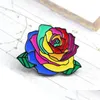 Pins Brooches Colored Flowers Red Yellow Green Blue Personality Creative Brooch Cute Cartoon Special Tide New Lapels Denim Badge C3 Dhamq