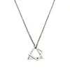 Trendy Interlocking Square Triangle Pendant For Men Stainless Steel Geometric Stacking Streetwear Hip Hop Rock Necklace