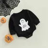 Barboteuses 0620 Lioraitiin 018M né bébé garçon fille Halloween fantôme imprimé col rond lettre motif combishort body combinaison 220919