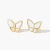 2022 neue Klassische Intarsien Shell Schmetterling Gold Farbe Stud Ohrringe Für frauen Mode Elegante Schmuck Party Luxus Zubehör
