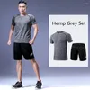 Running Sets 2pcs/Set Men's Tracksuit Gym Clothing Badminton Suits Jogging Exercise Sportswear Quick Dry Run Summer Suit 2022