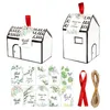 Gift Wrap 20 Set Candy Boxes Wedding Party Favor Kraft Paper Box med tack Taggar String Rope f￶r tema Bruddusch