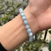 Kristall Großhandel Natural 6 mm 8mm AA Aquamarin glatte runde losen Perlen für Schmuck Herstellung von DIY -Armbändern Halskette 220916