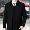 Men's Jackets Brand Business Men's Jacket Casual Coats Turn down Collar Zipper Simple Middle-Aged Elderly Men Dad clothes Office Outerwear men 220919