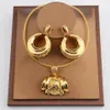 Earrings & Necklace African Jewelry Set For Women Fashion Dubai Wedding Pendant Bridal Design Gold Plated Nigerian Accessory248B