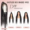 Lace Wigs 30inch Front Box Braided for Black Women Long Synthetic Lightweight Twist Braid Daily Use 220919