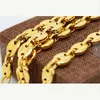 9mm 18-28 inch Gold plated pure stainless steel Fashion charming coffee bean Necklace Link chain for women mens gifts 265Y