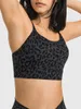 Yoga -outfit Nepoagym Women Leopard Sports Bras Dubbele strappy Back Cutout Workout Bra Medium Ondersteuning voor fitness Gym Running