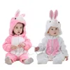 Barboteuses Bébé Bande Dessinée Barboteuse né À Capuche Vêtements Pour Bébés Garçons Filles Pyjama Animal Onesie Combinaison Panda Costumes Flanelle 220919